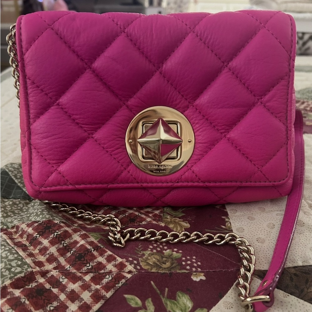 Kate Spade Pink Quilted Crossbody Bag